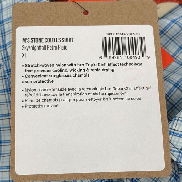 NEW Simms Men's Stone Cold LS Fishing Shirt Sky Nightfall Retro Plaid XL - Picture 11 of 16